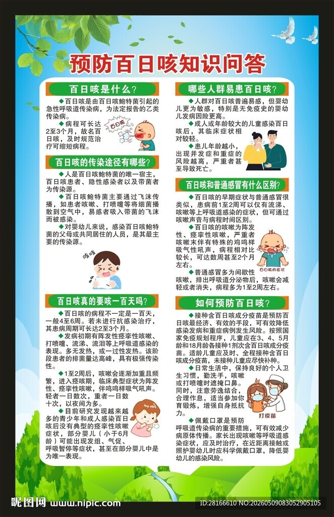 预防百日咳知识海报