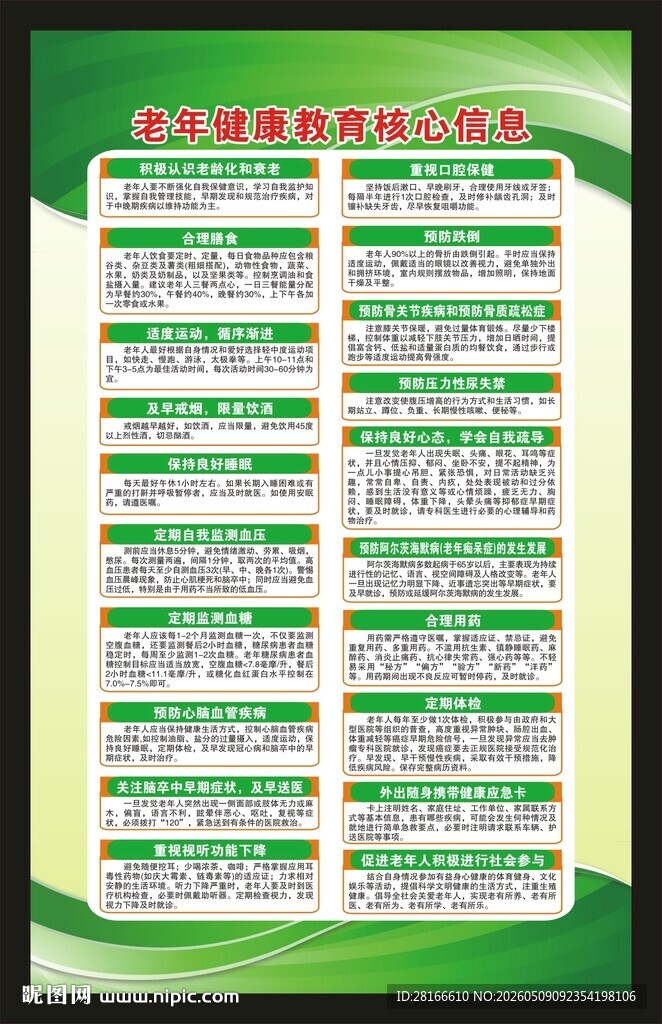 老年健康核心信息海报