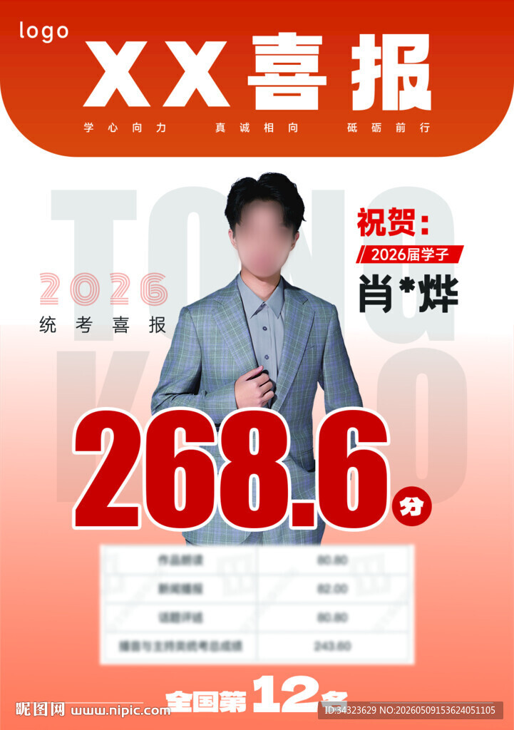 橙色教育喜报设计