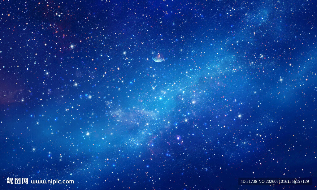 梦幻蓝色星空背景图