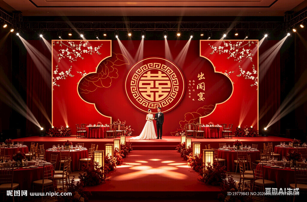 中式婚礼现场迎宾
