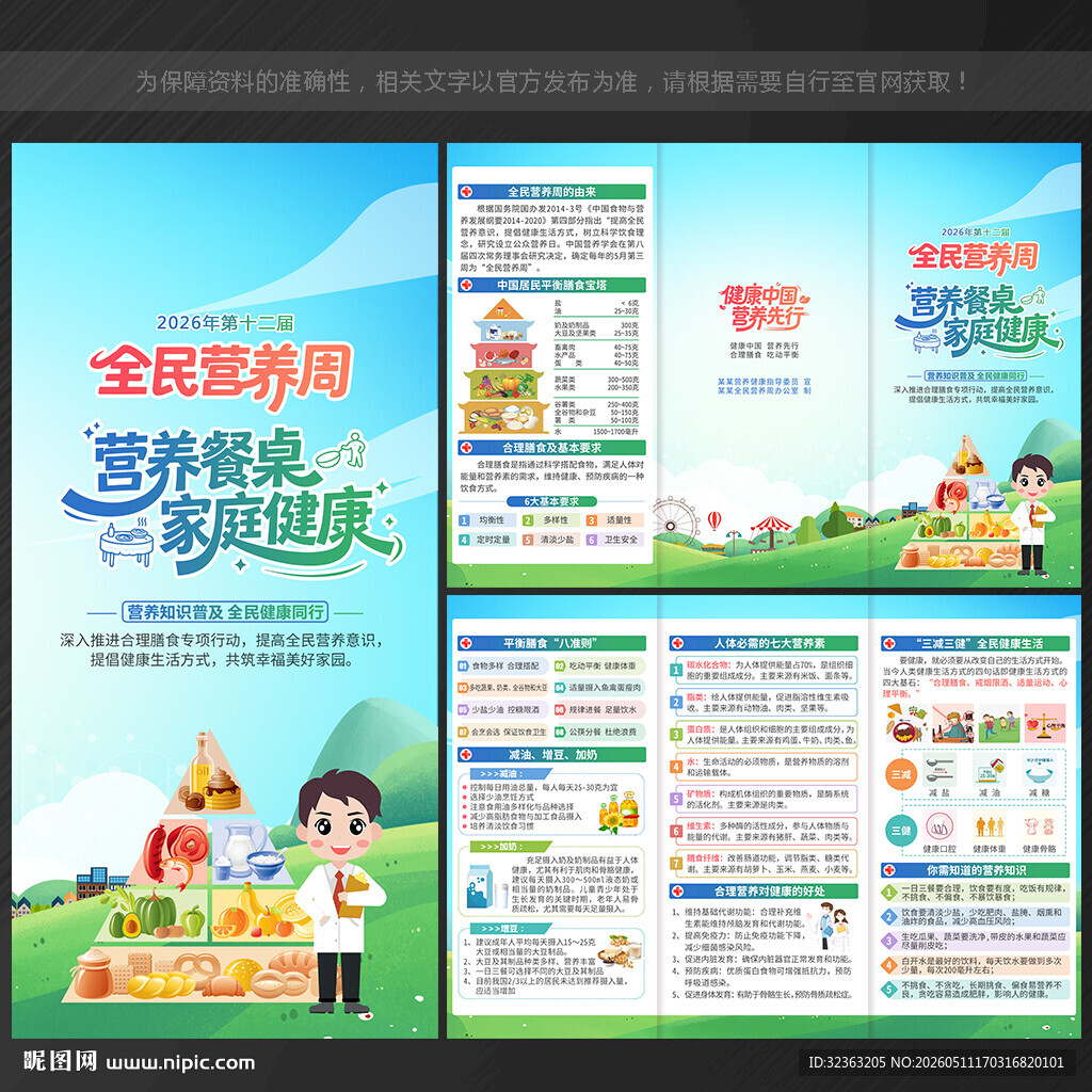 全民营养周三折页