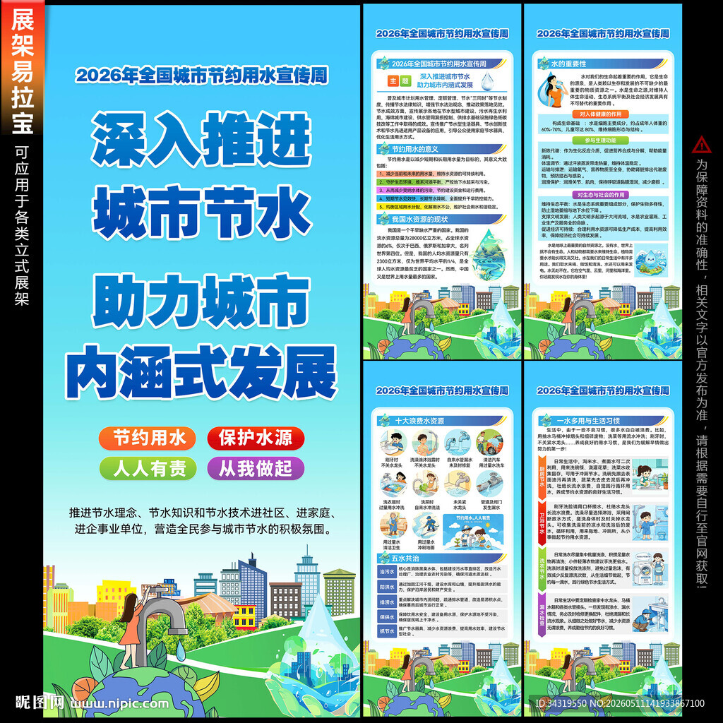 全国城市节约用水宣传周展架