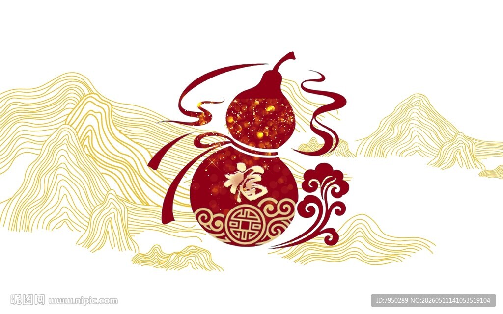 葫芦瑞兽图山水添祥瑞