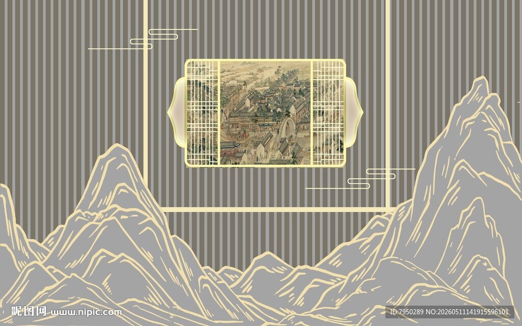 山水画卷中的古韵风景