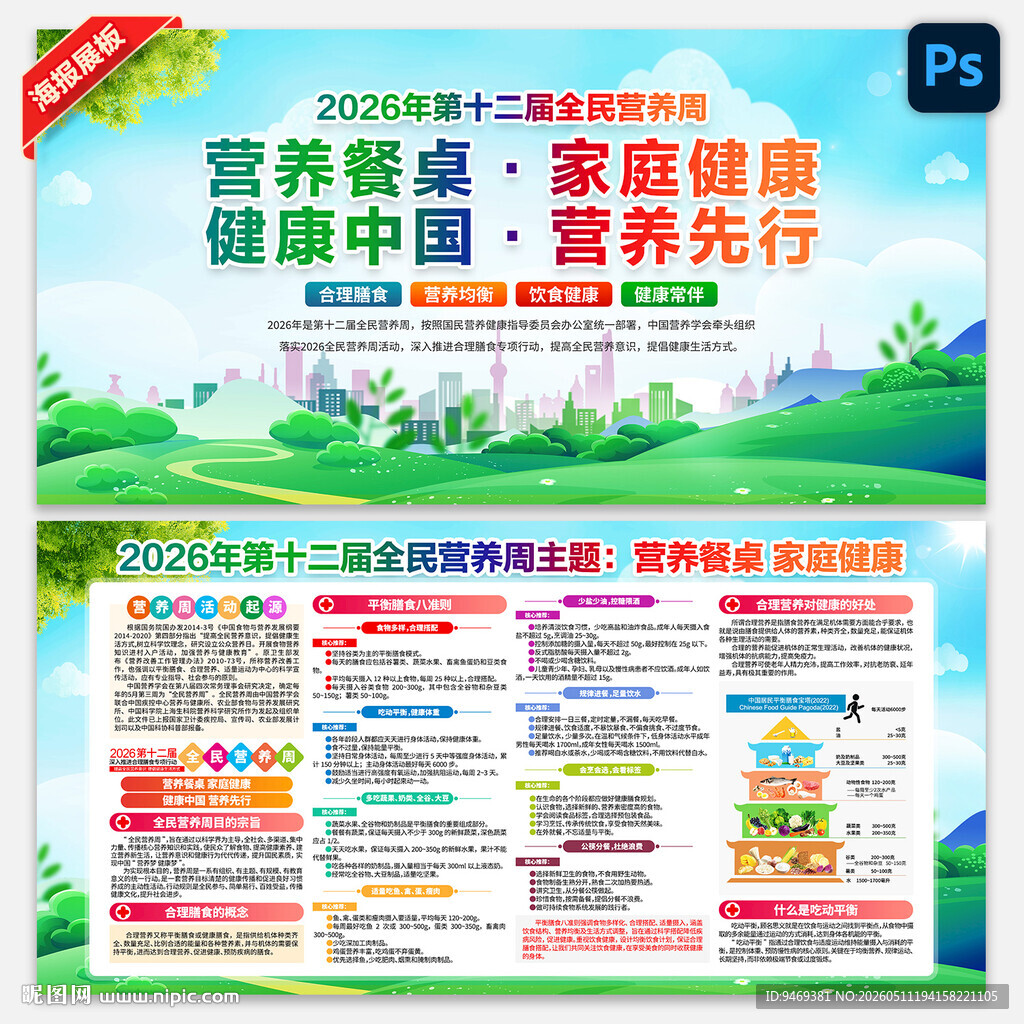 营养健康家庭宣传海报
