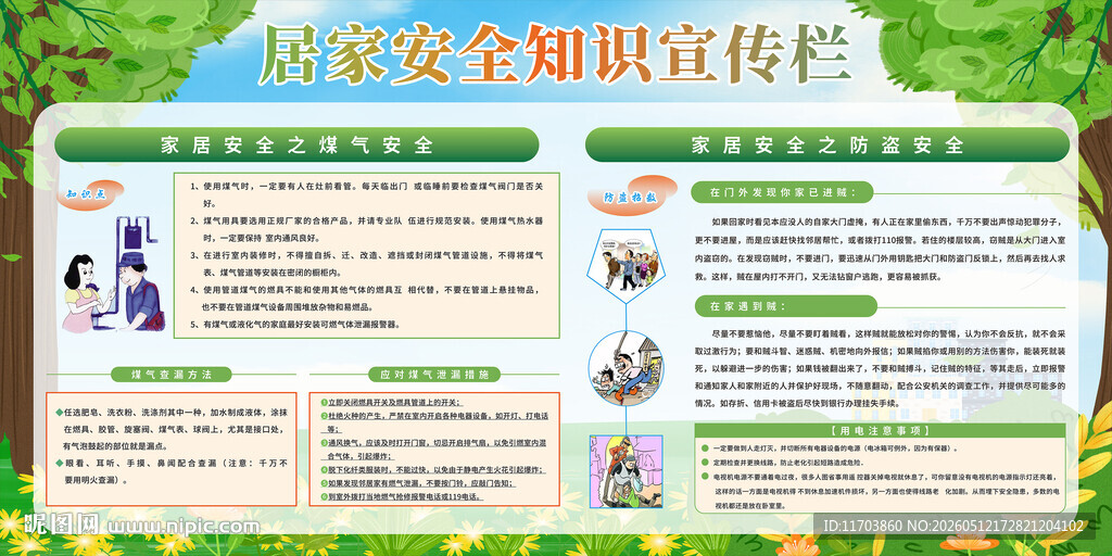 居家安全宣传栏