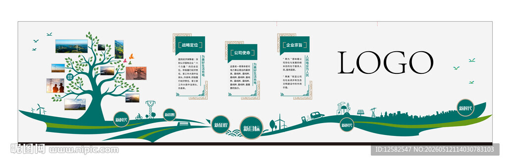 企业发展理念文化墙设计
