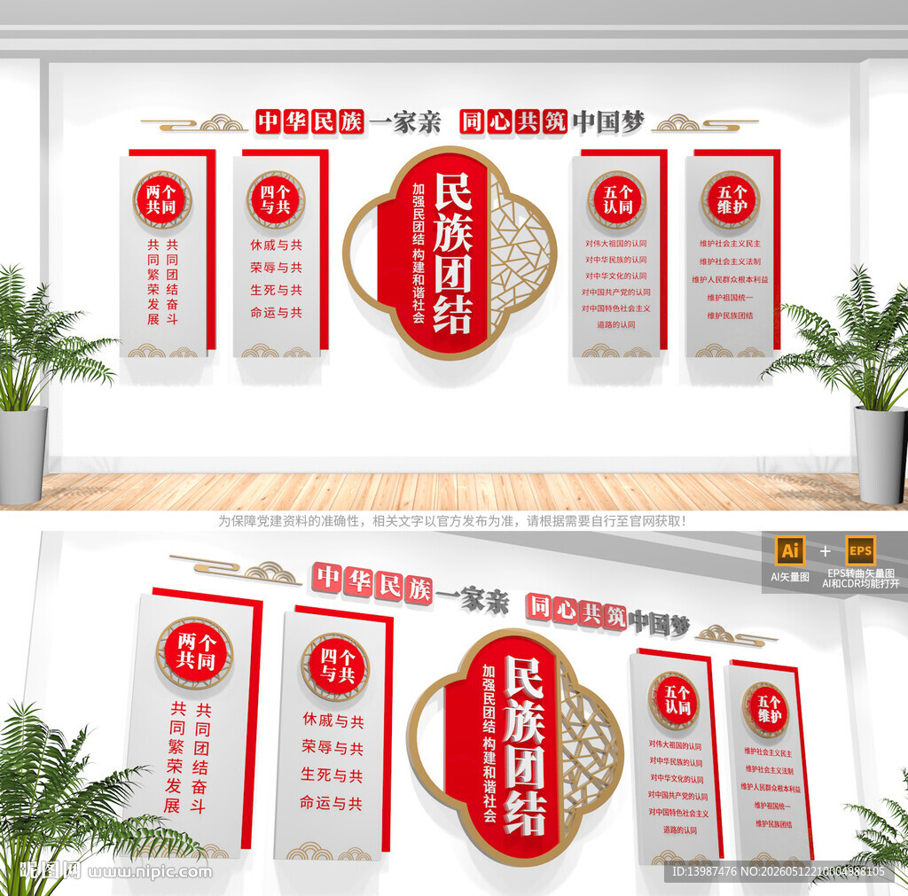 民族团结文化墙展板
