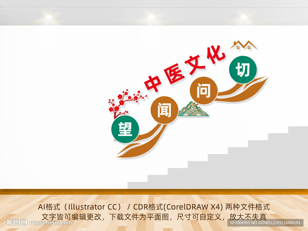 望闻问切中医楼梯墙