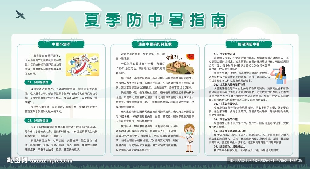 夏季防暑指南宣传栏