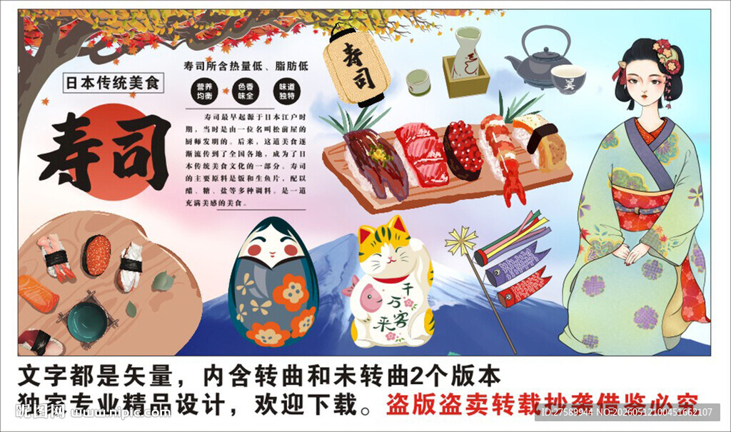 寿司背景墙装饰画