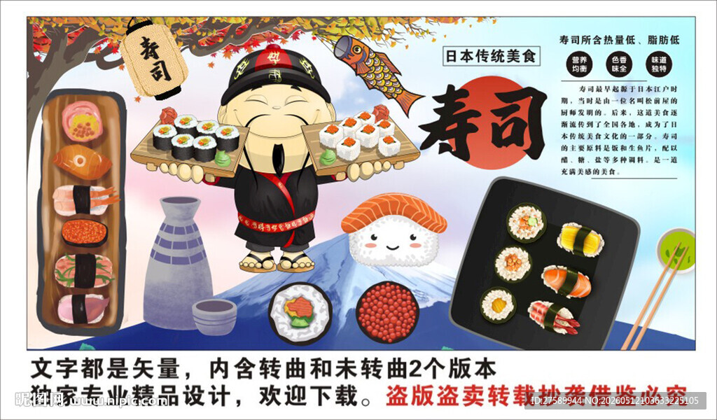 寿司背景墙装饰画