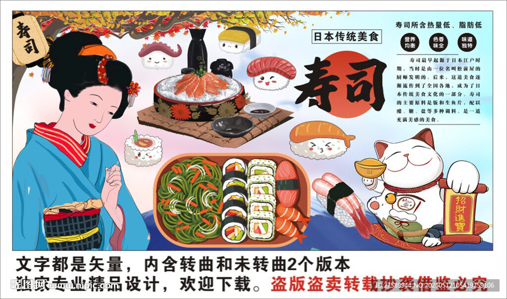 寿司背景墙装饰画