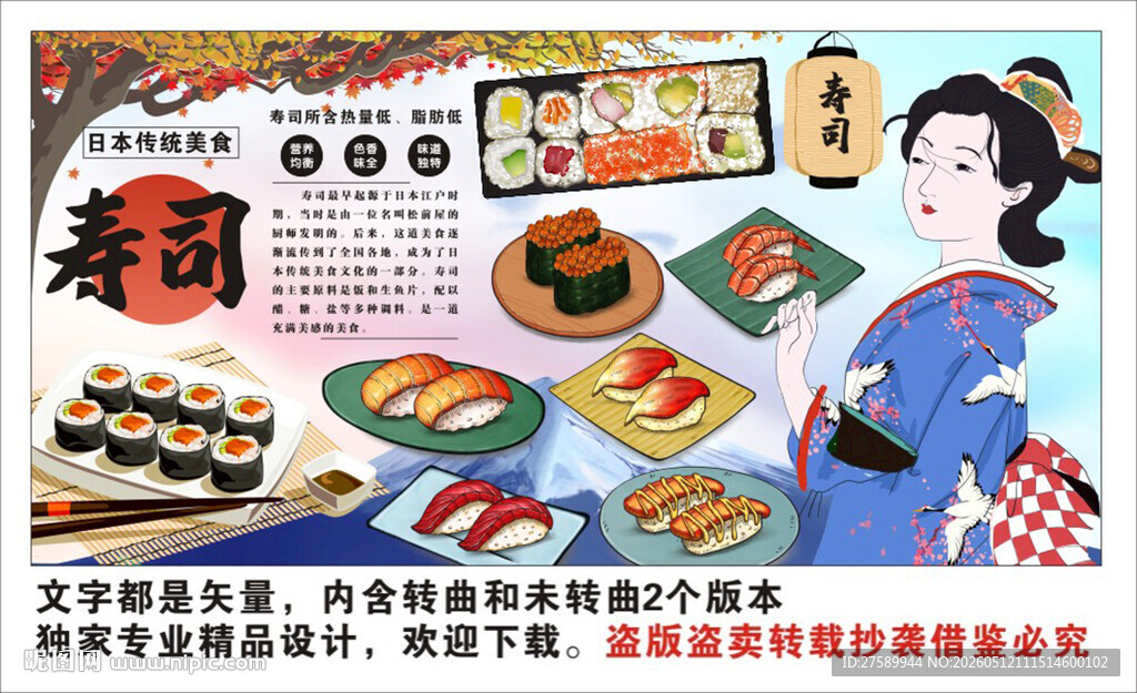 寿司背景墙装饰画