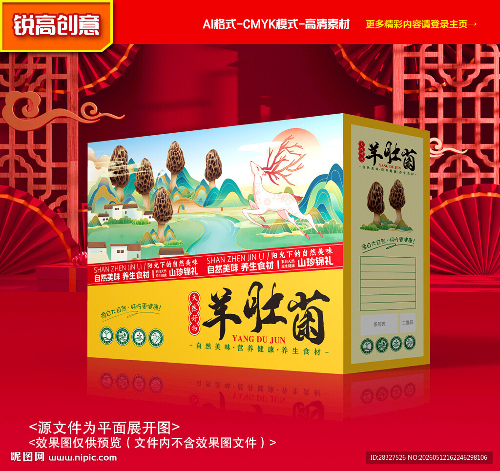 羊肚菌包装 菌菇礼盒