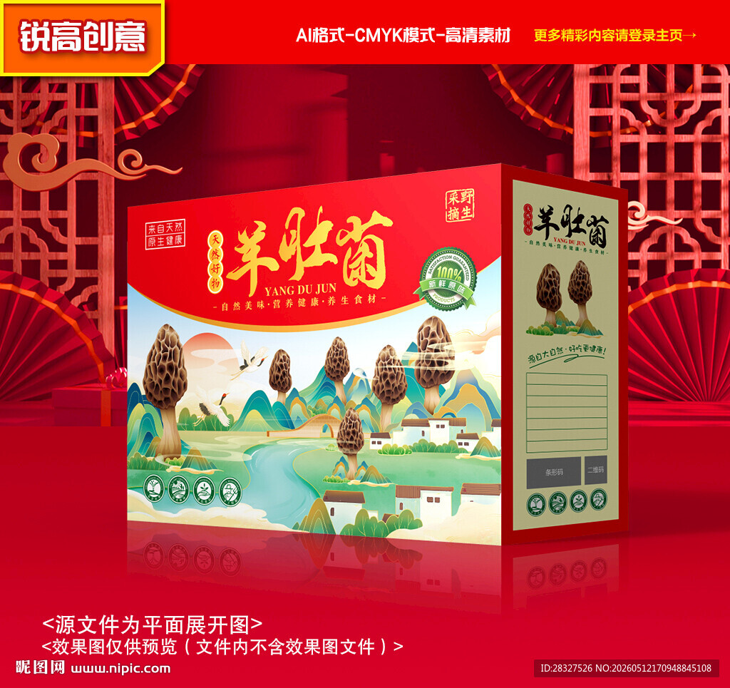 羊肚菌包装 菌菇礼盒