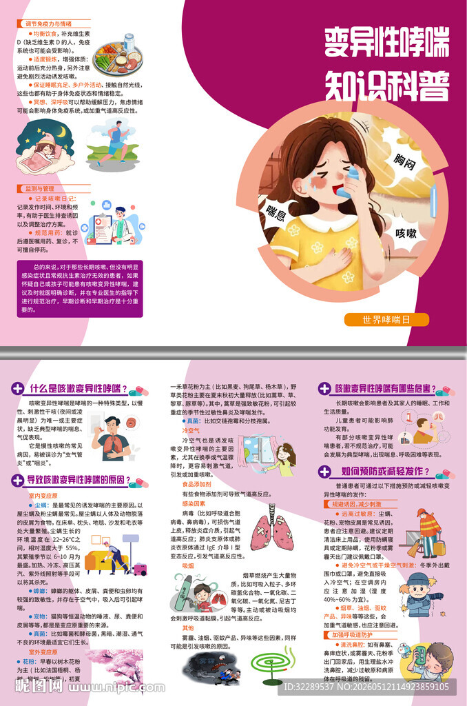 变异性哮喘知识科普三折页