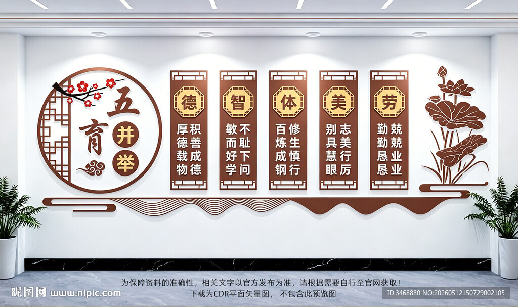 五育并举校园文化墙