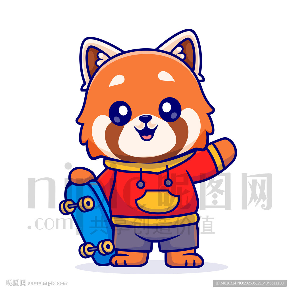 小熊猫玩滑板