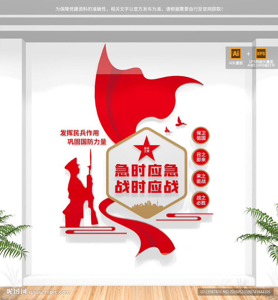 竖版民兵之家文化墙