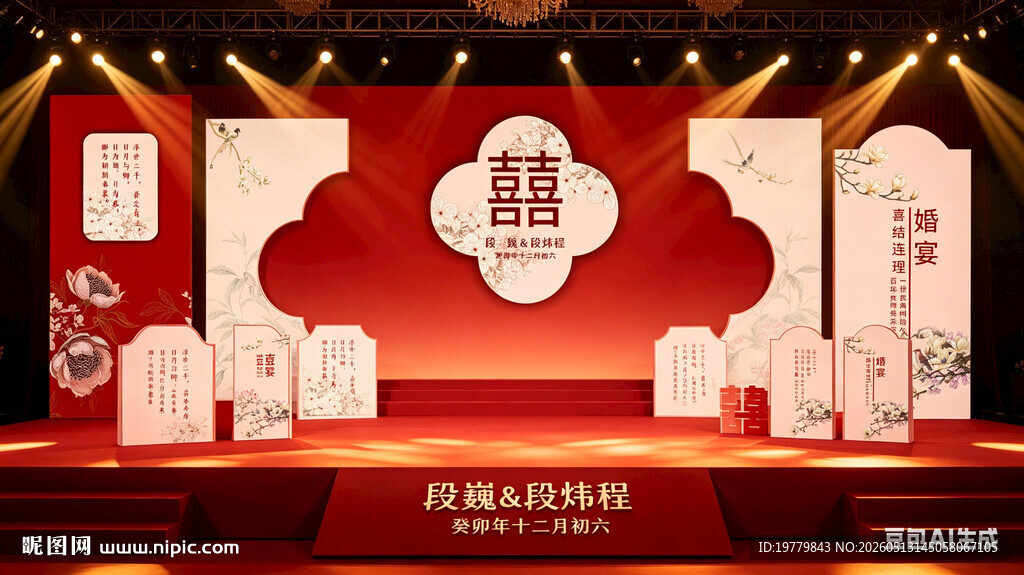 中式婚礼舞台布置场景