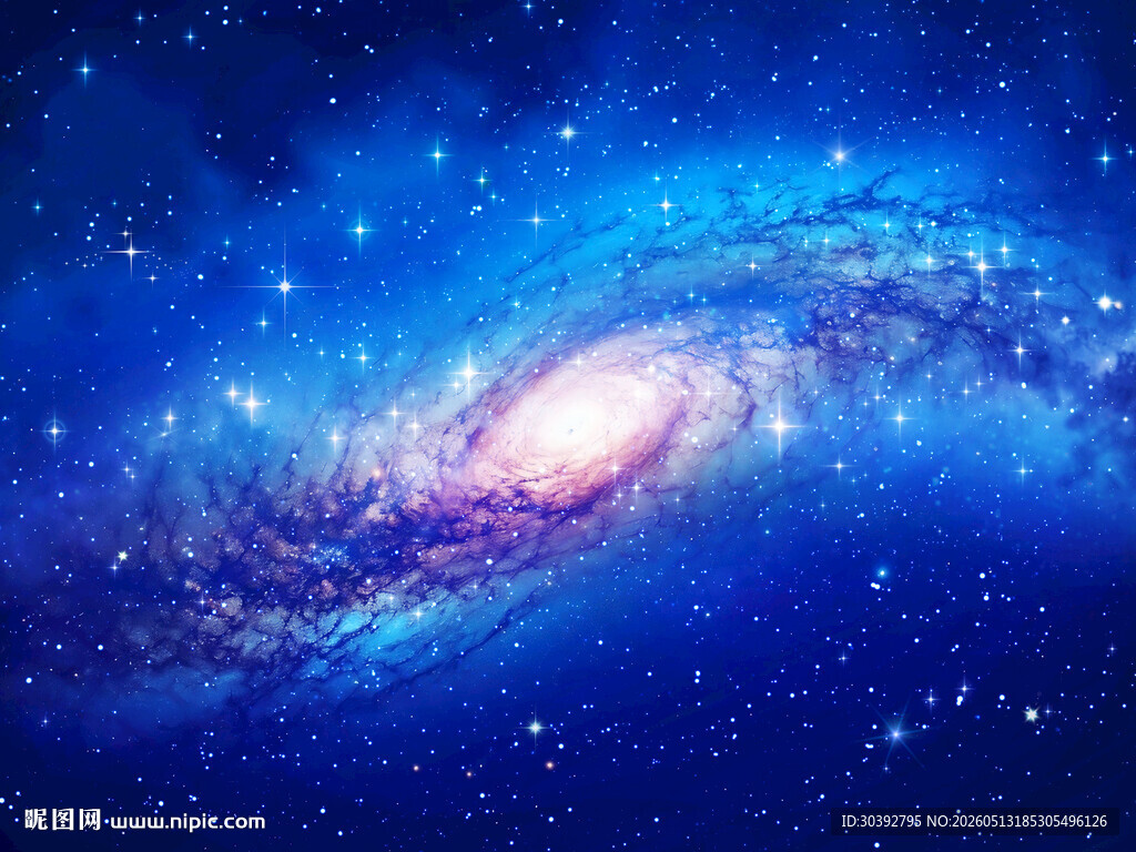 蓝色星空星系宇宙星云