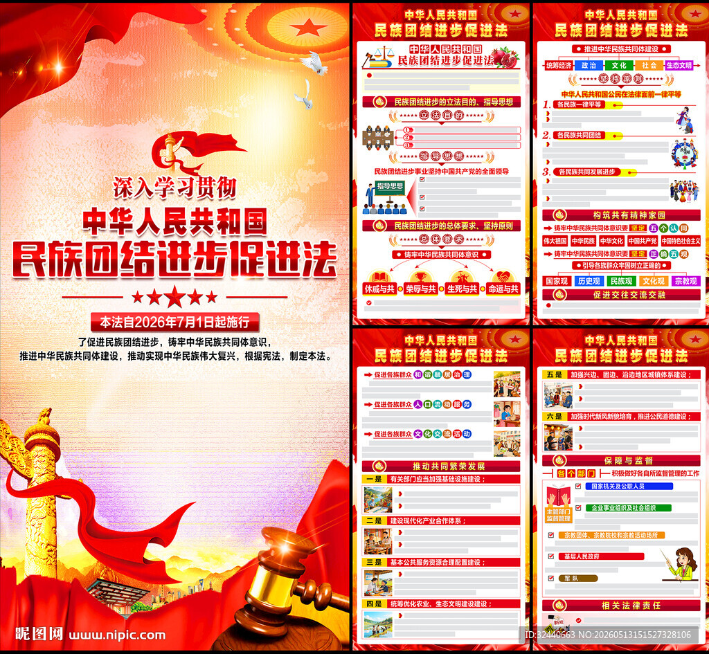 民族团结进步促进法海报