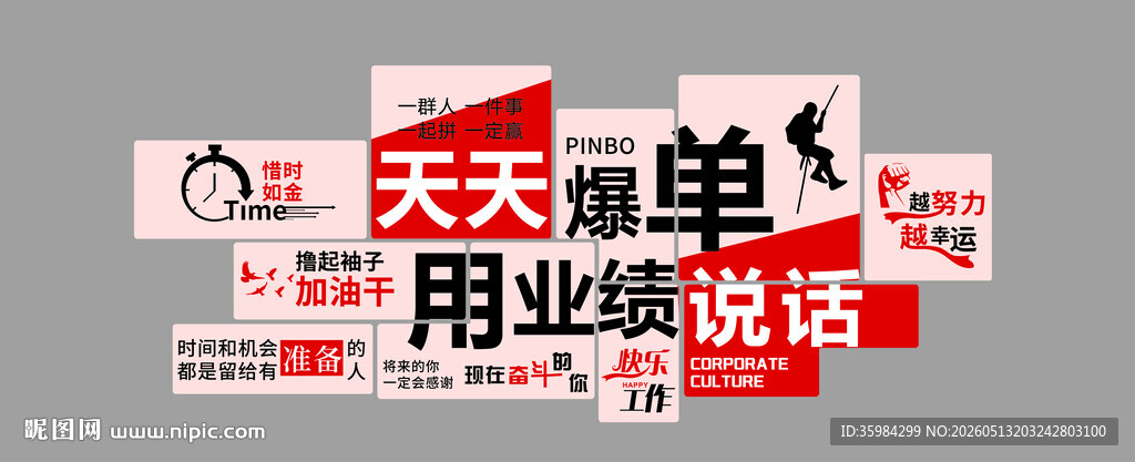 天天爆单文化墙