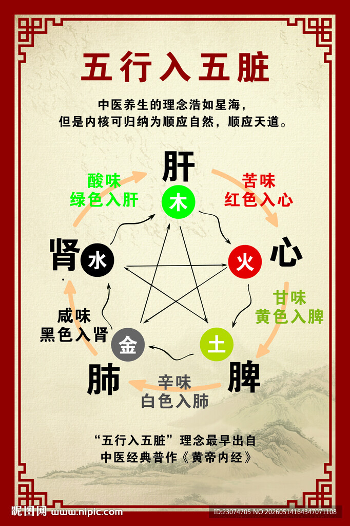 五行入五脏