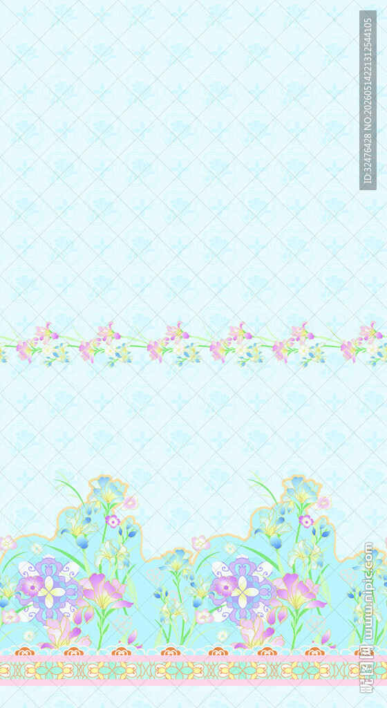 清新彩色花卉汉服