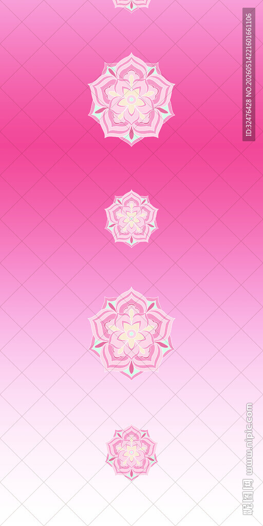粉色渐变背景花朵图案