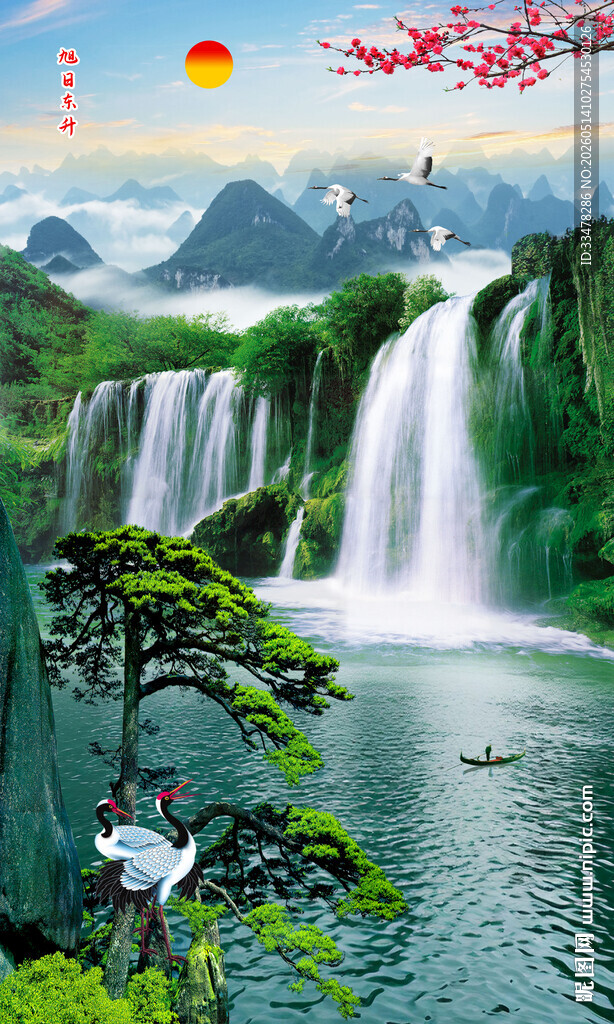 竖幅山水画