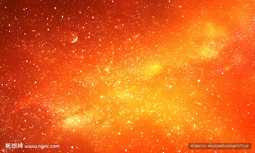 璀璨橙色星空装饰画背景图