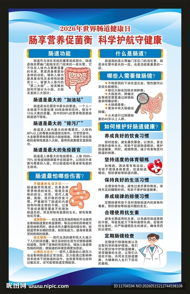 世界肠道健康日海报