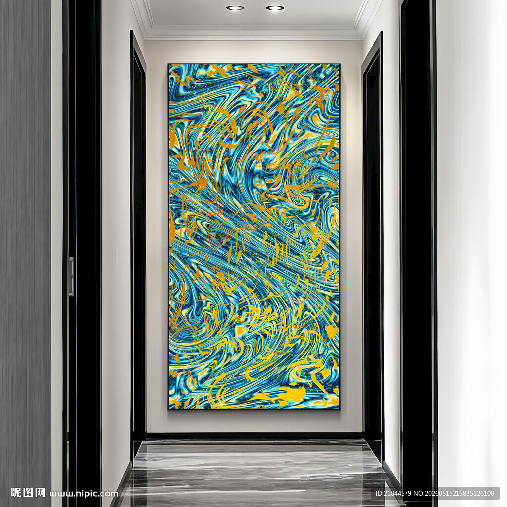 抽象鎏金油画