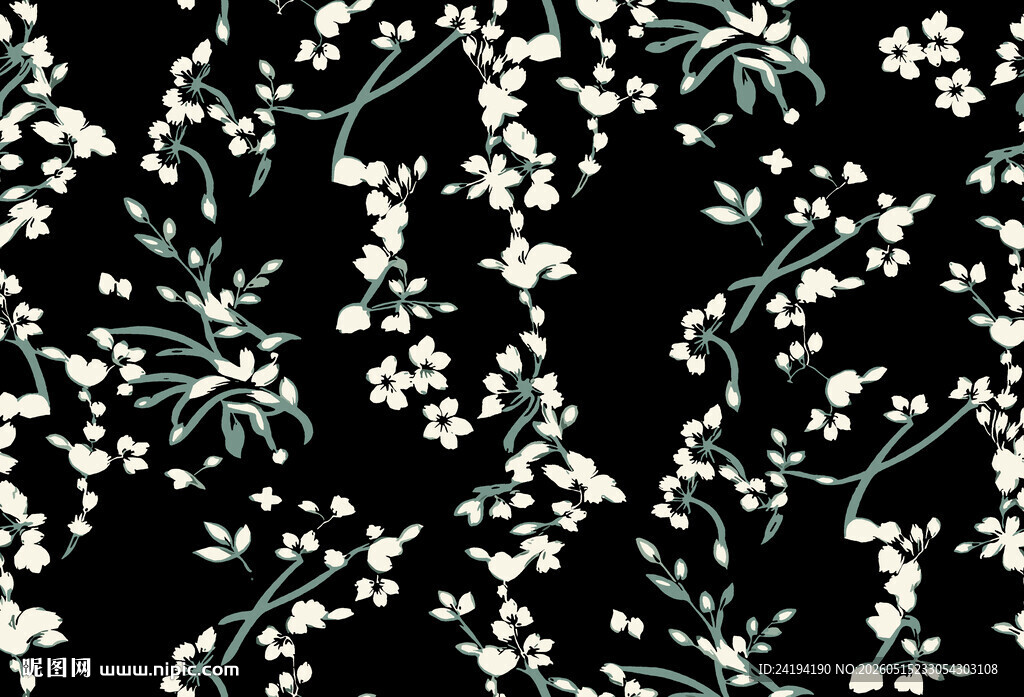 黑色底白色碎花图案背景