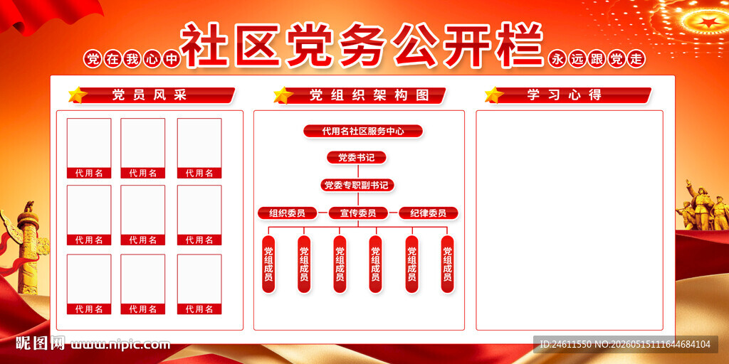 社区党务公开栏展示