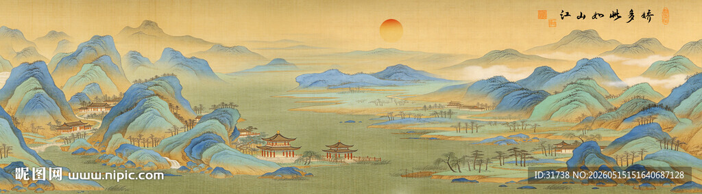 千里江山图装饰画