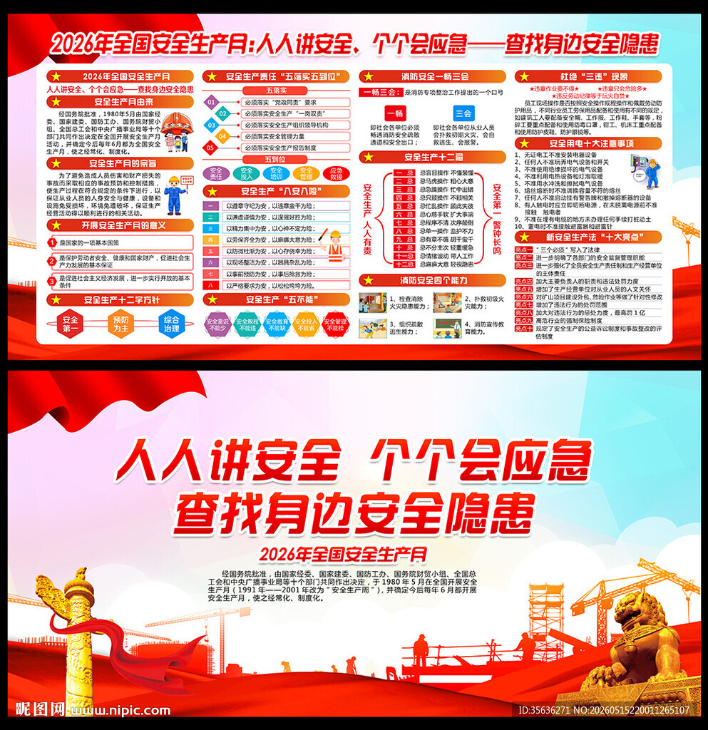 安全生产月海报图