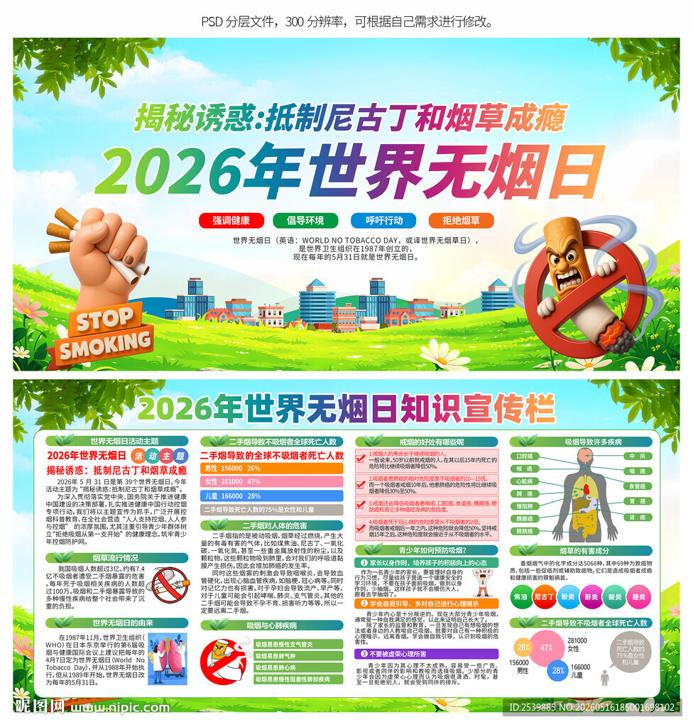 2026世界无烟日展板