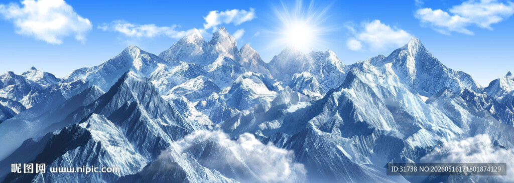 珠峰雪山背景图