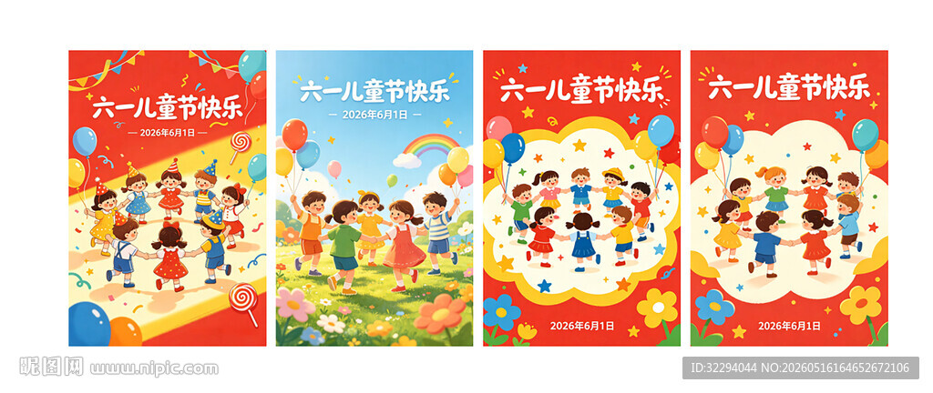 多彩六一儿童节海报 