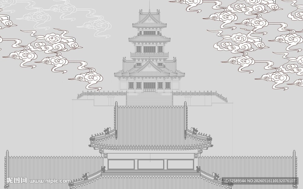 中式古塔建筑设计图
