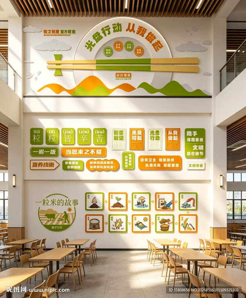 校园餐厅文化墙