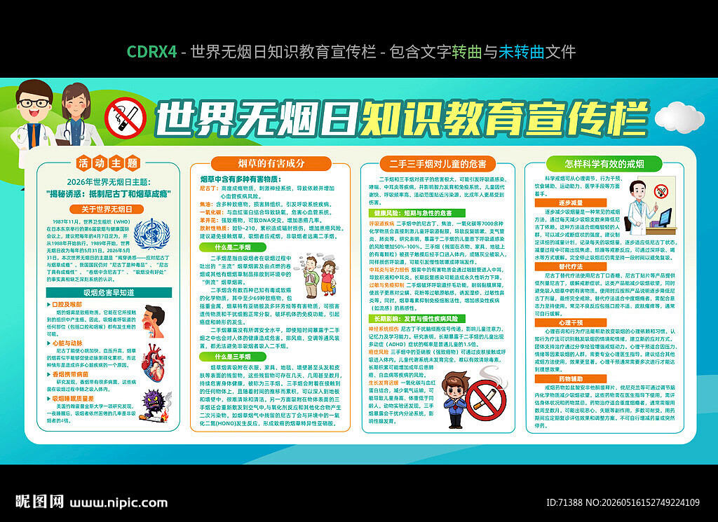 2026世界无烟日宣传栏