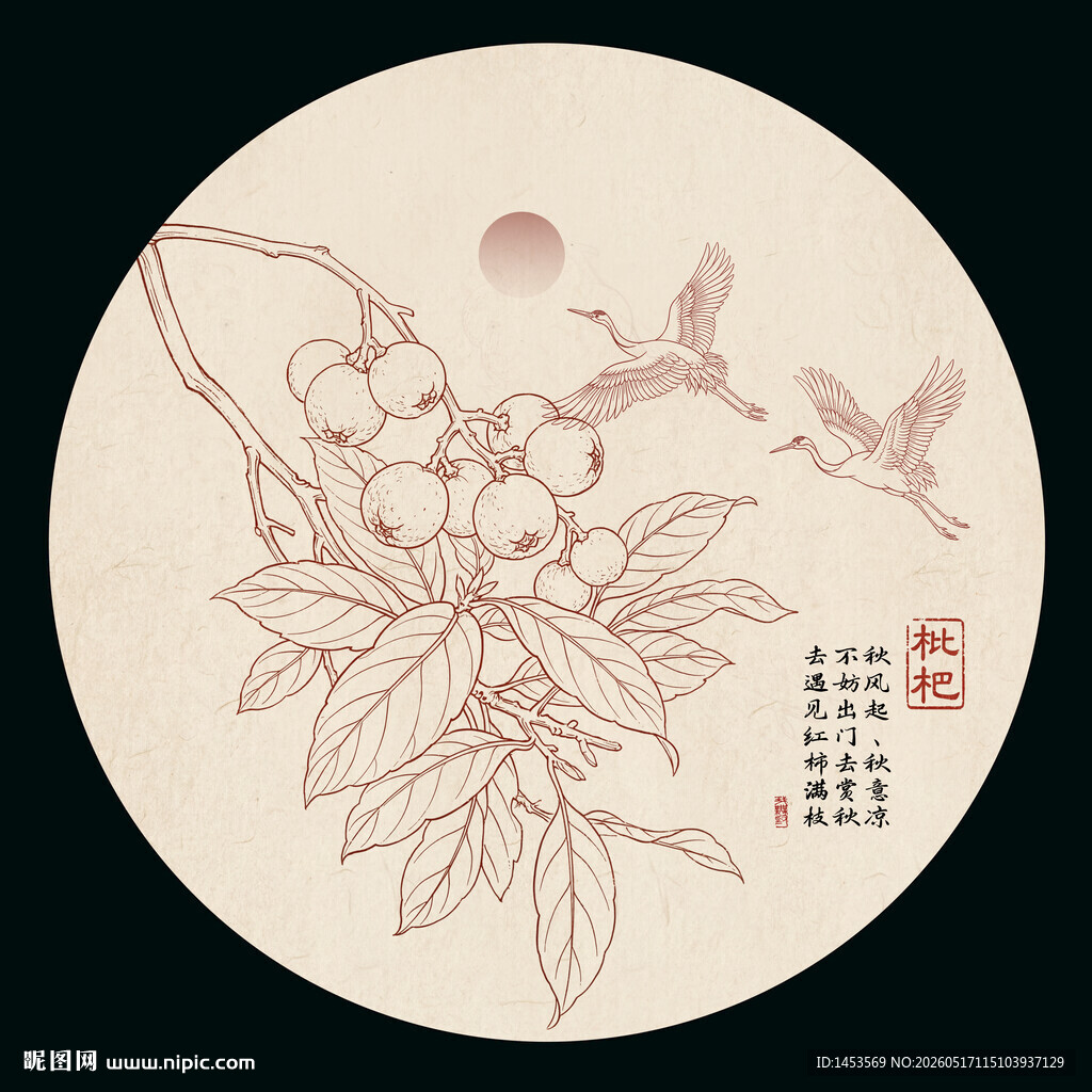 手绘枇杷