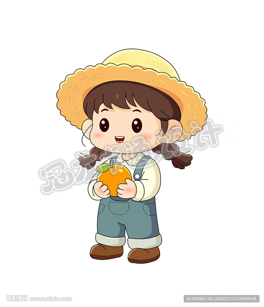 水果店小女孩果农矢量插图