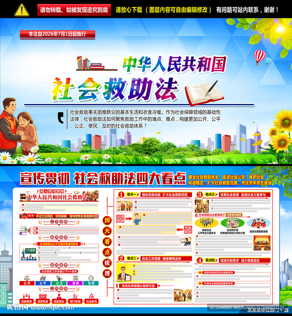社会救助法展板宣传栏