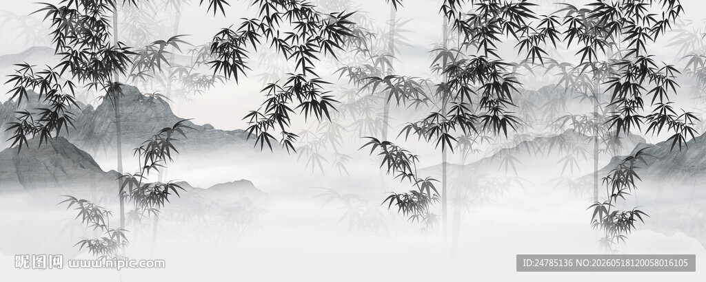 水墨竹子背景